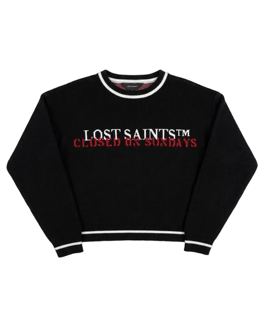 CLOSED ON SUNDAYS KNITTED SWEATER